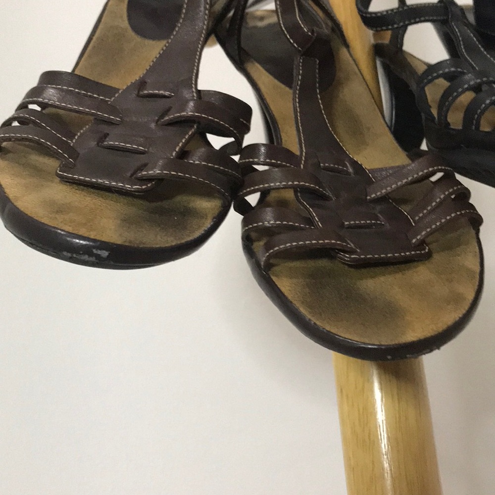 Aerosoles Heels Leather Diversify 7M Sandals Two Pairs - Picture 14 of 16